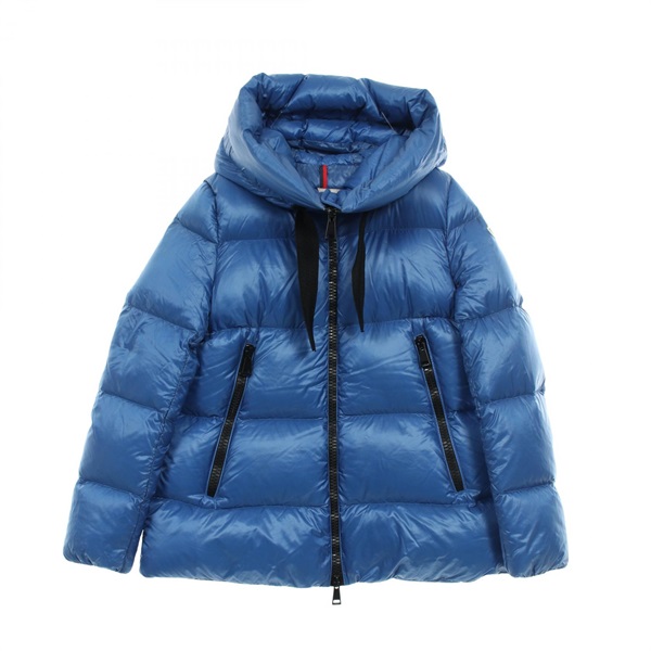 MONCLER SERIN Down jacket with Hood and Zipper Nylon Blue #0 Used Women