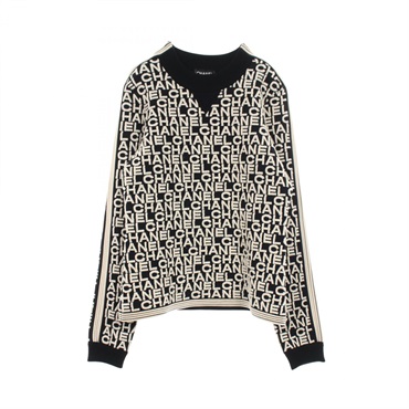 CHANEL Knitwear sweater long sleeves tops wool Black Beige Used Women logo #38