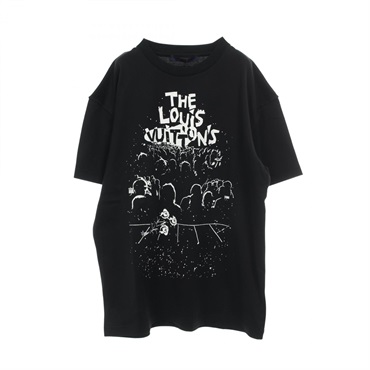 LOUIS VUITTON LV Concert Print T-shirt #S short sleevels cotton Black White Used