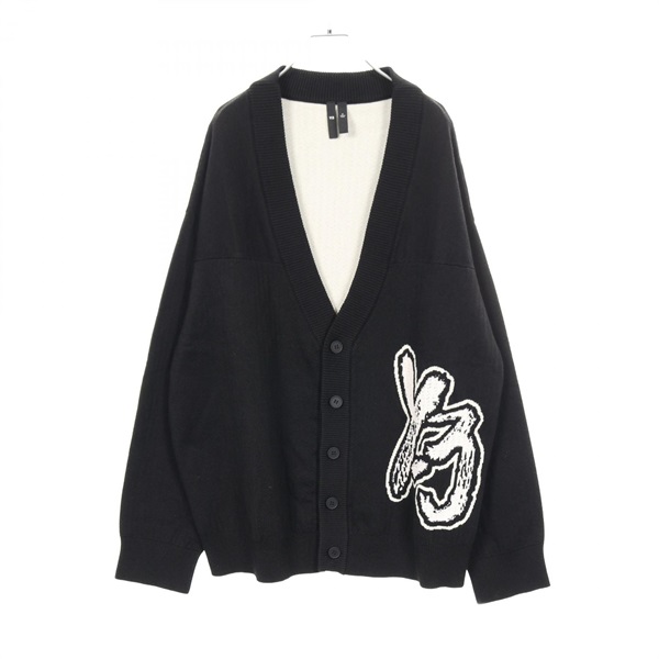 Y-3 Brushed logo knitwear cardigan polyester Black Used mens size M