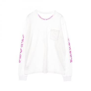 CHROME HEARTS Neck logo T-shirt XL size cotton White Used mens