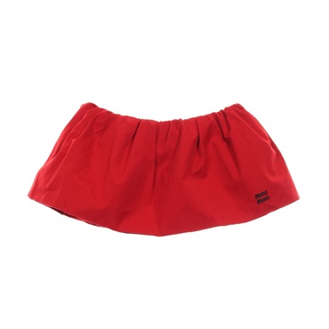 Miu Miu poplin mini skirt #36 jupe cotton Red Used Women