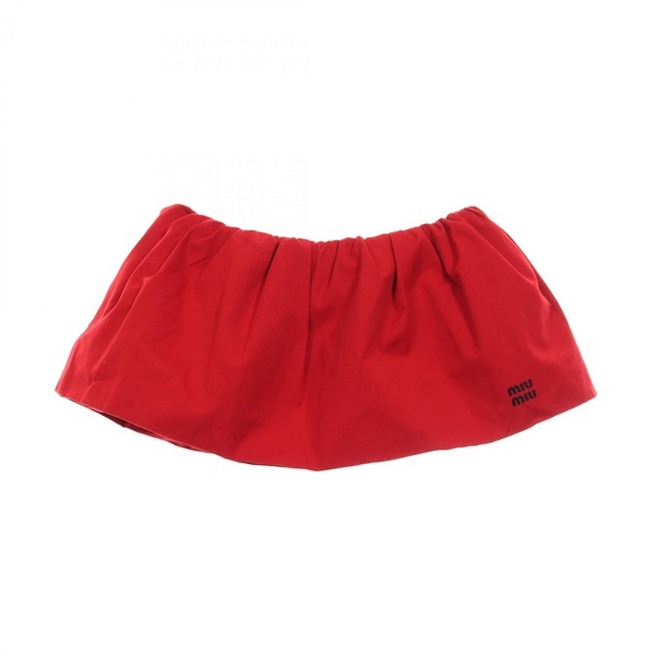 Miu Miu poplin mini skirt #36 jupe cotton Red Used Women