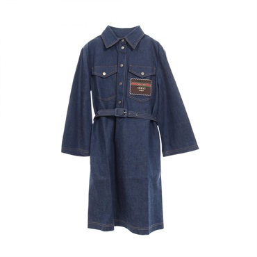 GUCCI Dress #36 625069 cotton Navy Used Women