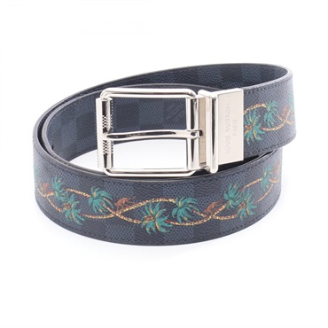 LOUIS VUITTON Ceinture Damier Print 40mm belt reversible M0020 PVC Black Used
