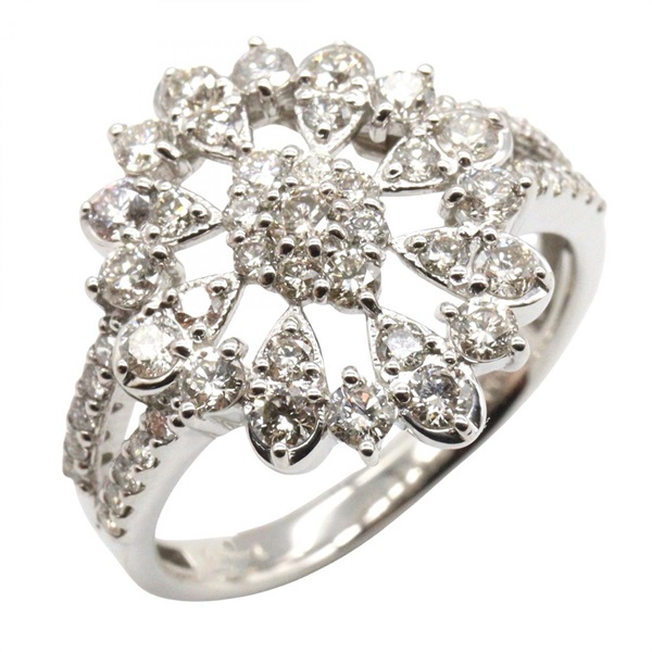 JEWELRY Diamond Ring Pt900 Platinum Used women US size 6