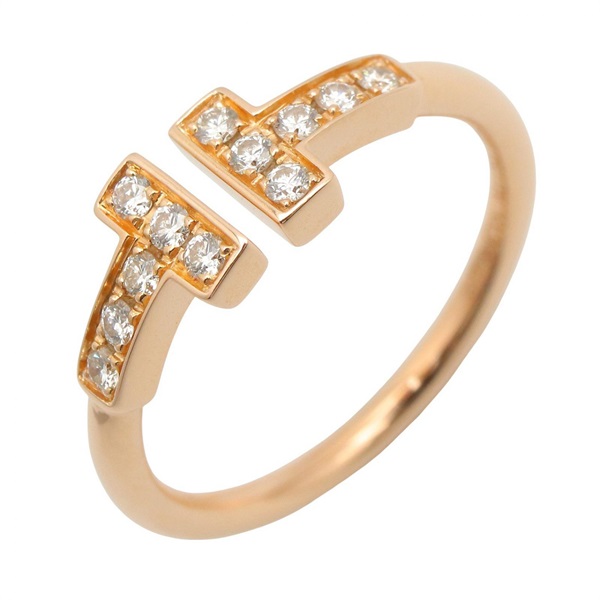 TIFFANY＆CO T-wire ring Diamond 18KPG Pink Rose Gold Used Women US size 4