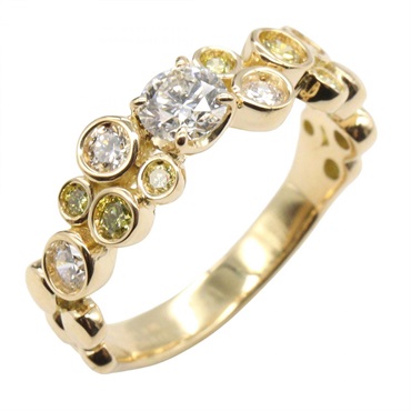 JEWELRY Treat diamond Ring 18KYG Yellow Gold Used women US size 5.75