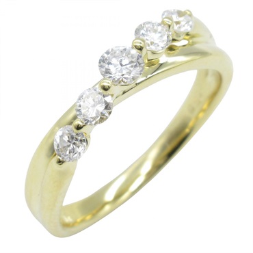 JEWELRY Diamond Ring 18KYG Yellow Gold Used Women US Size 6.25