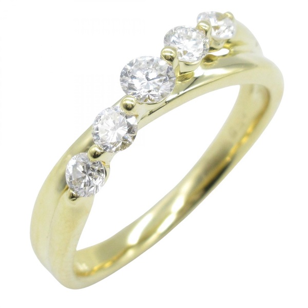 JEWELRY Diamond Ring 18KYG Yellow Gold Used Women US Size 6.25