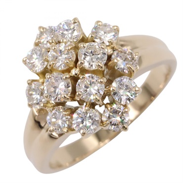 JEWELRY Diamond Ring 18KYG Yellow Gold Used women US size 6.25