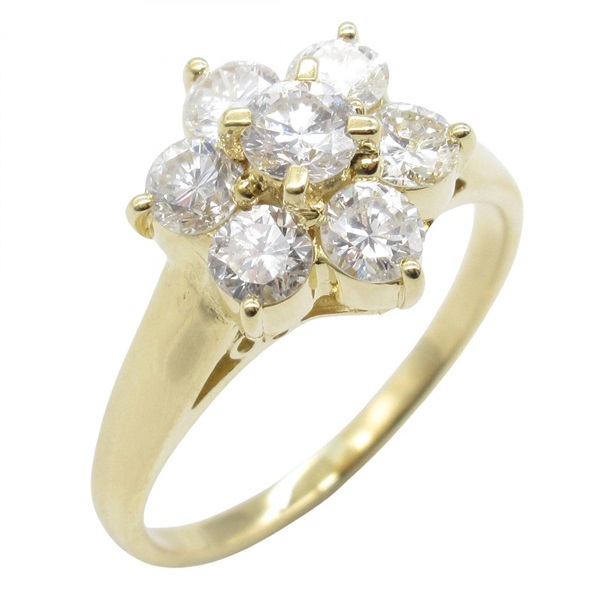 JEWELRY Diamond Ring 18KYG Yellow Gold Used Women US Size 4.75