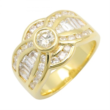 JEWELRY Diamond Ring 18KYG Yellow Gold Used Women US Size 5.5