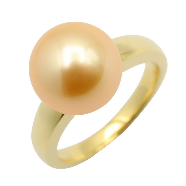JEWELRY Pearl Ring 18KYG Yellow Gold Beige Used Women US Size 6.25