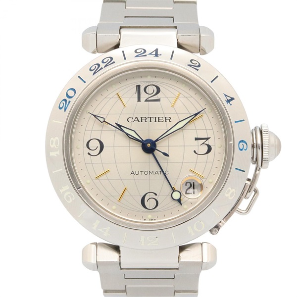 CARTIER Pasha C Meridian Wrist Watch W31029M7 Automatic SS Used Unisex