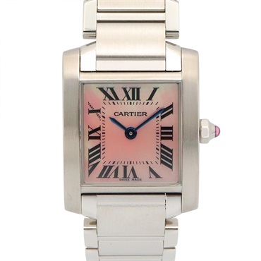 CARTIER Tank francaise SM Wrist Watch W51028Q3 Quartz Stainless Steel Used Women