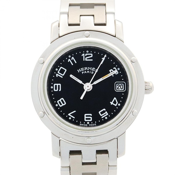 HERMES Clipper Wrist Watch CL4.210 Quartz Stainless Steel Used Women