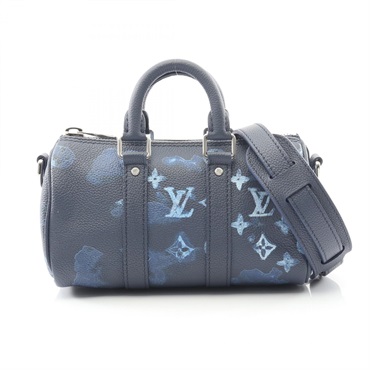 LOUIS VUITTON Keepall XS Shoulder Handbag M57844 Watercolor Monogram Navy Used