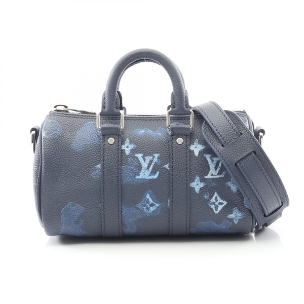 LOUIS VUITTON Keepall XS Shoulder Handbag M57844 Watercolor Monogram Navy Used