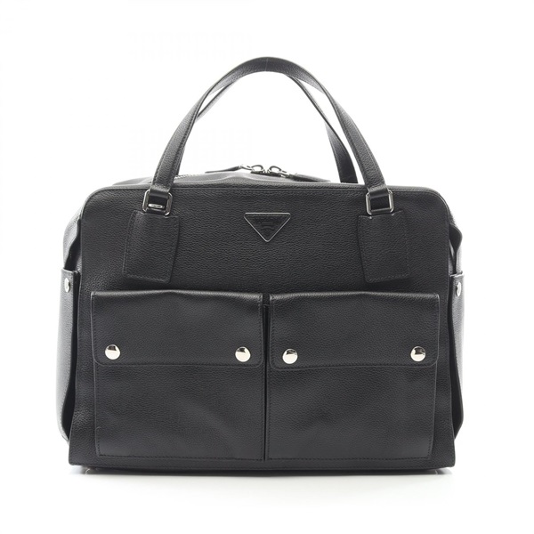 PRADA Triangle logo Business Handbag 2VA002 leather Black Used mens