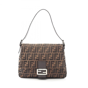 FENDI Mamma bucket Shoulder Bag 26325 canvas leather Brown Used Women