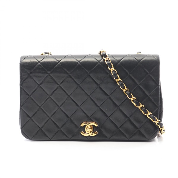 CHANEL Full flap Matelasse Chain Shoulder Bag A02500 Lamb leather Black Used GHW