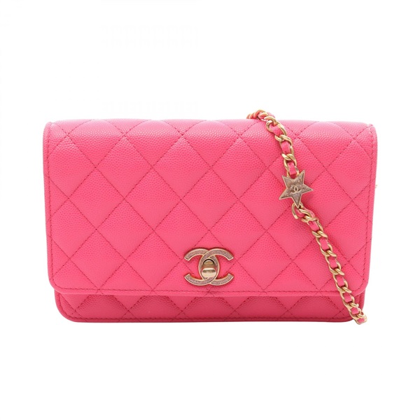CHANEL Matelasse Chain Shoulder Bag AP3694 Grained calf leather Pink Used GHW