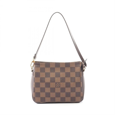 LOUIS VUITTON Trousse makeup pouch Handbag N51982 Damier leather Ebene Used LV