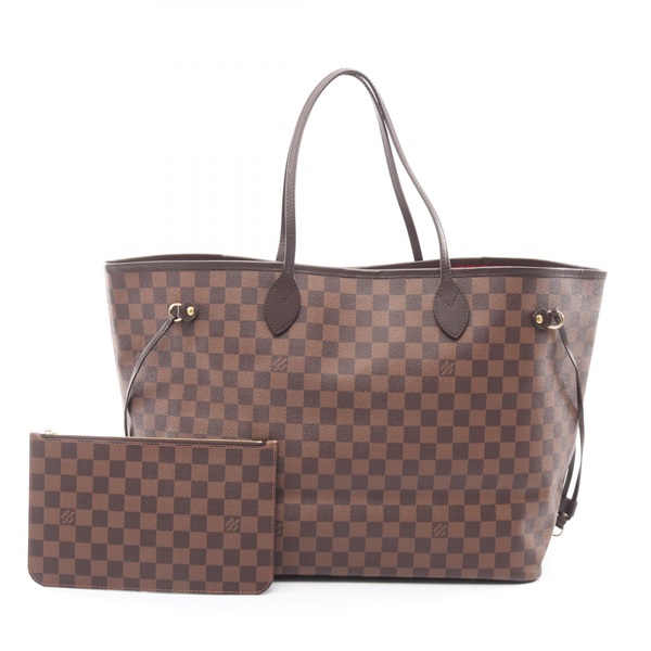 LOUIS VUITTON Neverfull GM Shoulder Tote Bag N41357 Damier canvas Ebene Used LV