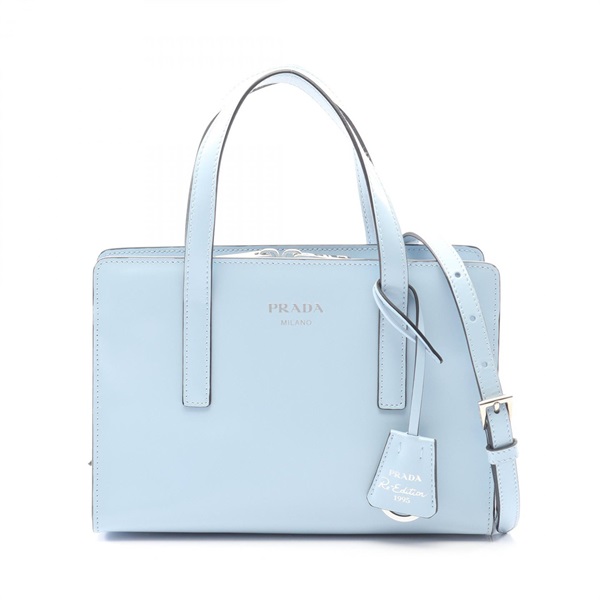 PRADA Re-Edition 1995 SPAZZOLATO crossbody Handbag 1BA357 leather Blue Used