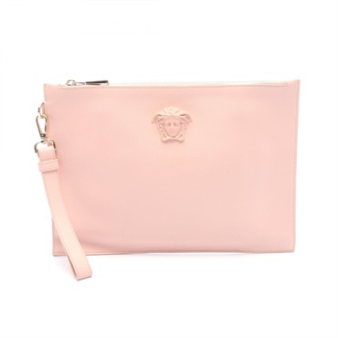 VERSACE Business clutch bag leather Pink Used Women SHW