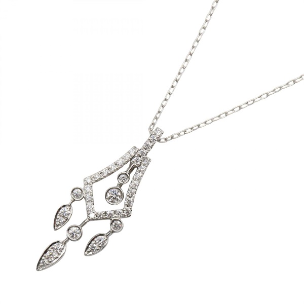 ROYAL ASSCHER Diamond Necklace Pendant Pt950 Platinum Used women