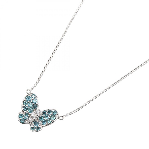 JEWELRY Alexandrite Diamond Necklace 18KWG White Gold Used Women Pendant