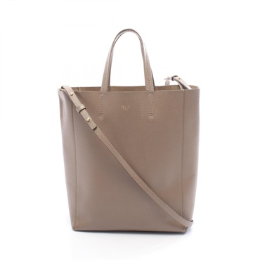 CELINE Vertical Small Cabas Tote Shoulder Crossbody Bag 189813 leather Gray Used
