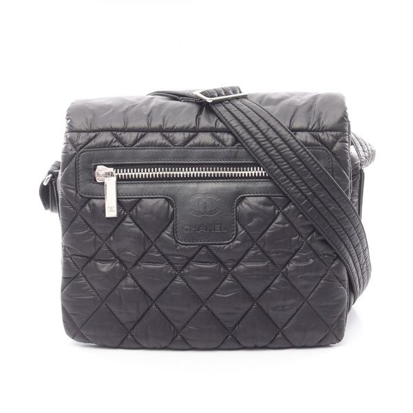 CHANEL Coco cocoon Small Messenger crossbody Shoulder Bag Nylon Black Used SHW