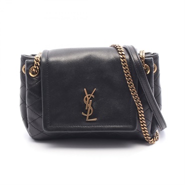 SAINT LAURENT PARIS Monogram Mini Nolita Shoulder Bag 672738 leather Black Used