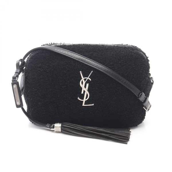 SAINT LAURENT PARIS LOU CAMERA Shoulder Crossbody BAG 520534 leather Boa fabric