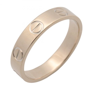 CARTIER Mini Love Ring 18KWG White Gold Used unisex US size 4.5 #48