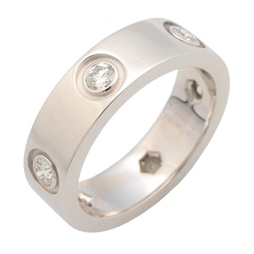 CARTIER Love 6P Diamond Ring 18KWG White Gold Used women US size 5.25 #50