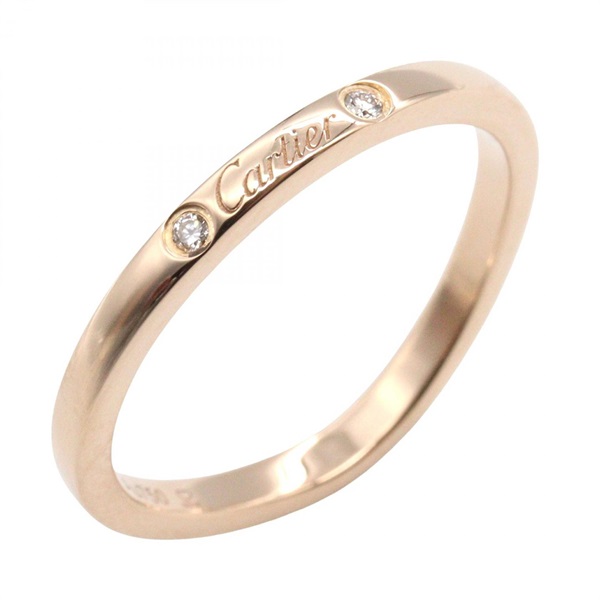 CARTIER Ballerina 3P Diamond Ring 18KPG Pink Rose Gold Used women US size 5 #49