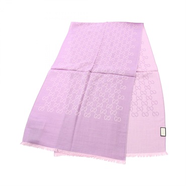 GUCCI GG pattern scarf stole wrap echarpe 1659043G6465372 wool silk Purple NEW