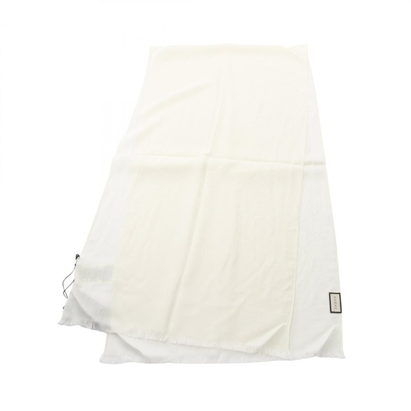 GUCCI GG pattern Stole wrap scarf echarpe 1659043G6469000 wool silk blanc NEW