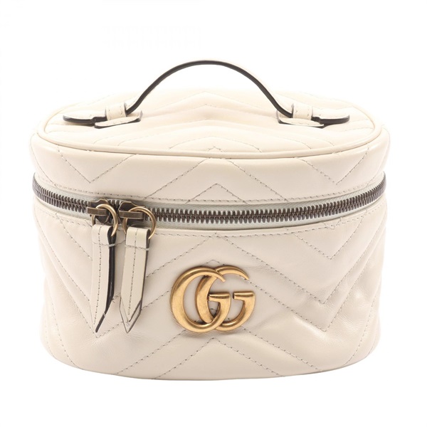 GUCCI GG Marmont Mini Rucksack Backpack Bag 598594 leather Beige Used Women