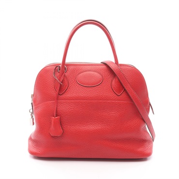 HERMES Bolide 31 shoulder Handbag D Taurillon Clemence Vermillon  Used Women SHW