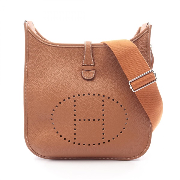 HERMES Evelyne 3 PM Shoulder crossbody Bag W Taurillon Clemence Gold Used SHW