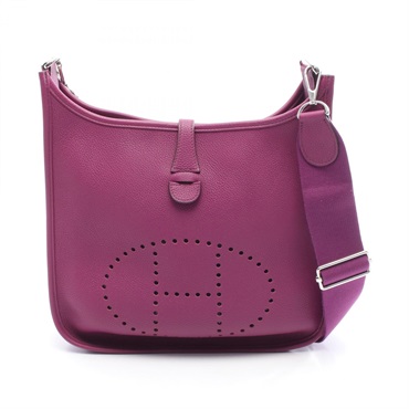 HERMES Evelyne 3 PM Shoulder crossbody Bag 056277CK Taurillon Clemence Anemone