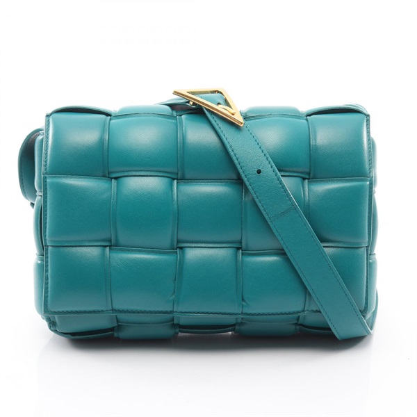 BOTTEGA VENETA Padded Cassette Intrecciato Shoulder crossbody Bag leather Green