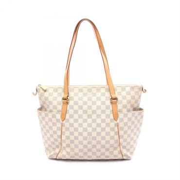 LOUIS VUITTON Totally MM Shoulder Tote Bag N51262 Damier Azur canvas White Used