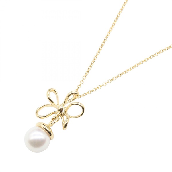 TIFFANY＆CO Pearl Necklace 18KYG Yellow Gold White Used Women 41cm