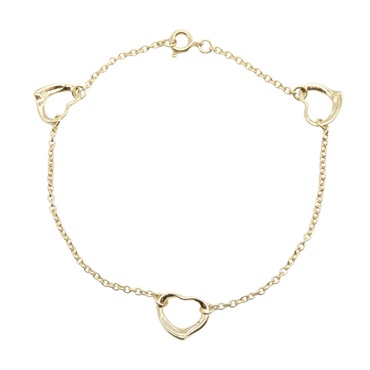 TIFFANY＆CO Open Heart Vintage Bracelet 18KYG Yellow Gold Used Women